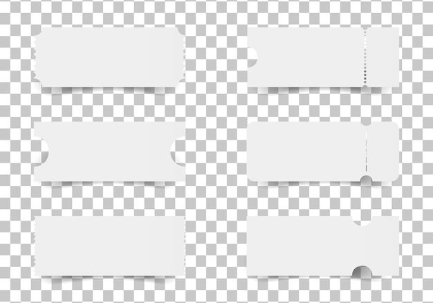 Vettore set di biglietti vuoti modello di biglietto vuoto