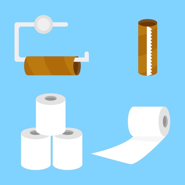 Empty toilet paper roll on toilet paper holder vector illustration Restroom tissue paper