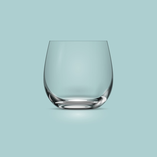 Vector empty transparent drinking glass cup