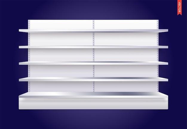 Vector empty vector store shelves with background can be used separately