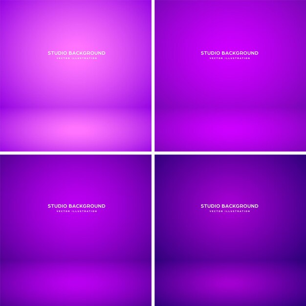 Vector empty violet studio abstract backgrounds with spotlight effect product showcase backdrop stage lighting vector illustration