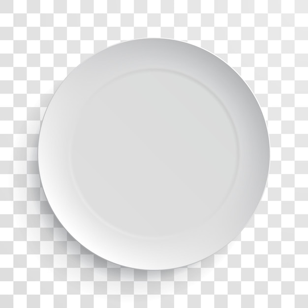 Empty white dish plate isolated 3d mockup model