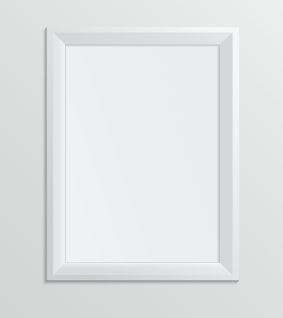 Empty white frame on a white background