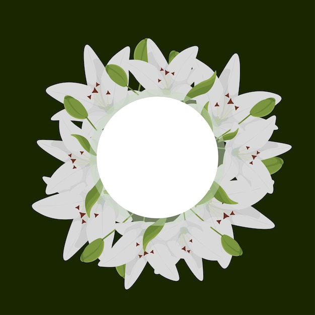 花と葉の空白な白いフレーム 春の花束 ベクターの春のバナー