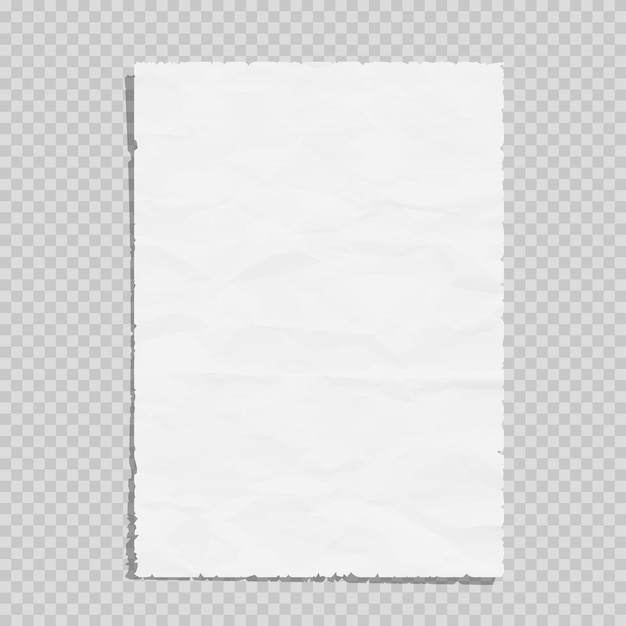 Empty white paper sheet crumpled