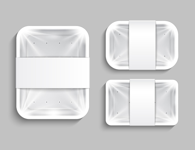 Vector empty white plastic container with a label