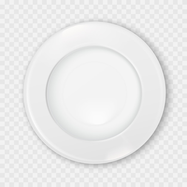 Empty white plate. Illustration on white background