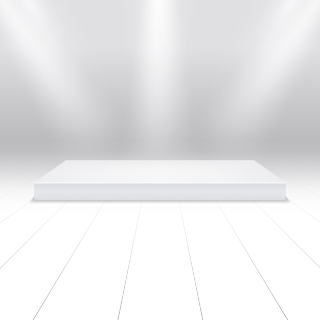 Vector empty white podium for products