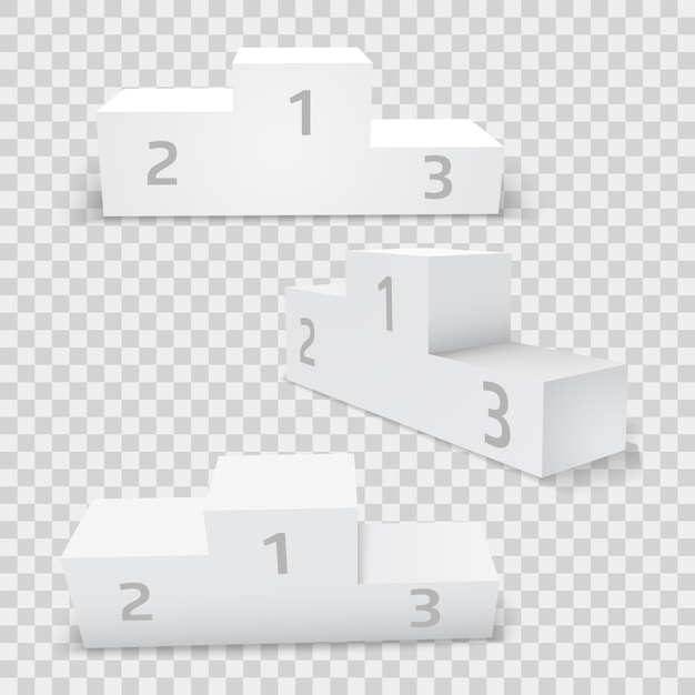 ベクトル 空の白い長方形の勝者表彰台セット