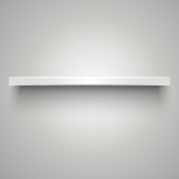 Empty white shelve