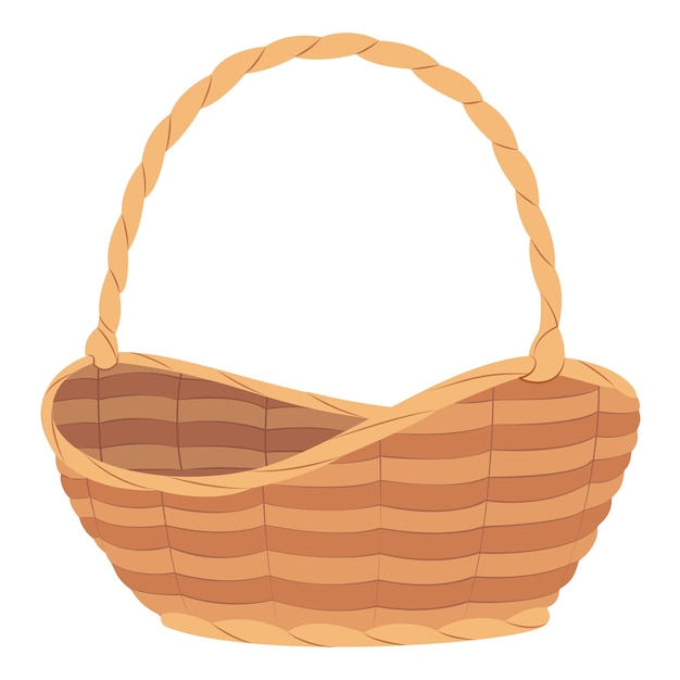 empty wicker basket isolated on white background basket