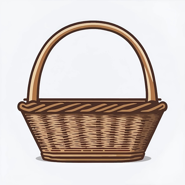 Empty wicker basket vector illustration