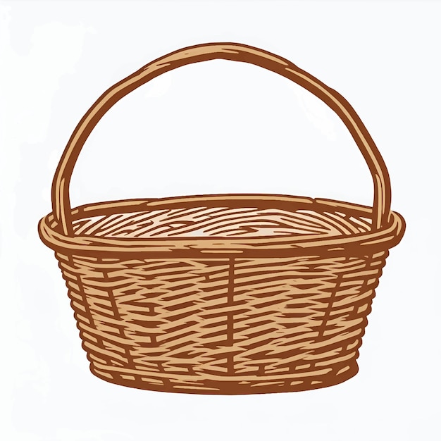 Vector empty wicker basket vector illustration