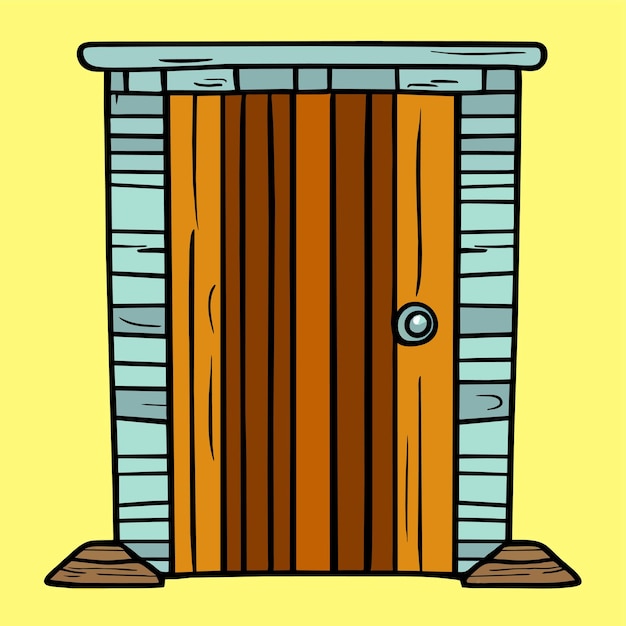 Vector empty wooden door illustration