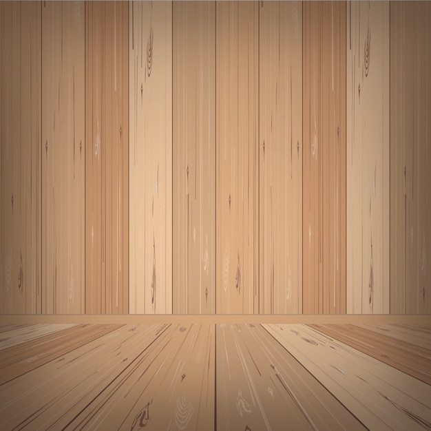 Vector empty wooden room space for background.