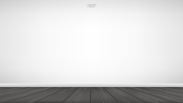 Empty wooden room space background