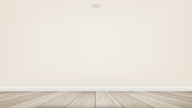 Vector empty wooden room space background.