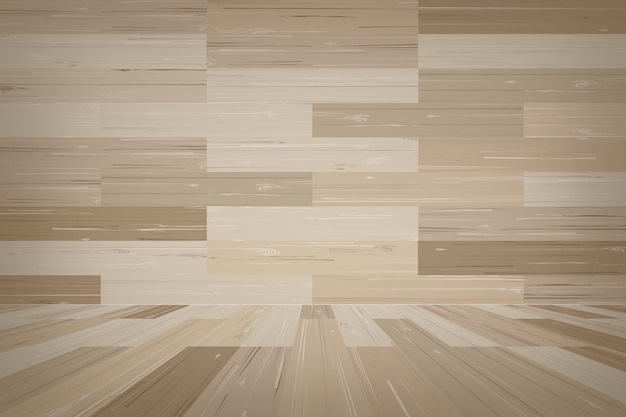 Vector empty wooden room space background.