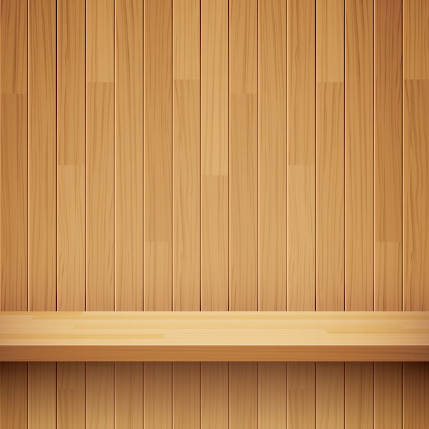 Vector empty wooden shelf background