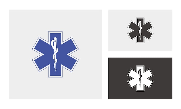 벡터 emt paramedic 의료진 비상 로고 디자인 아이콘 벡터 기호