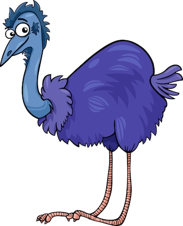 Premium AI Image  Blue Emu Bird Vector Illustration In Saturated Color  Style