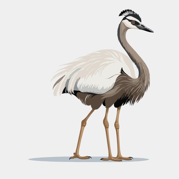 Vector emu-vector op een witte achtergrond
