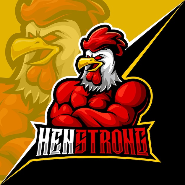 En strong, mascot esports logo vector illustration