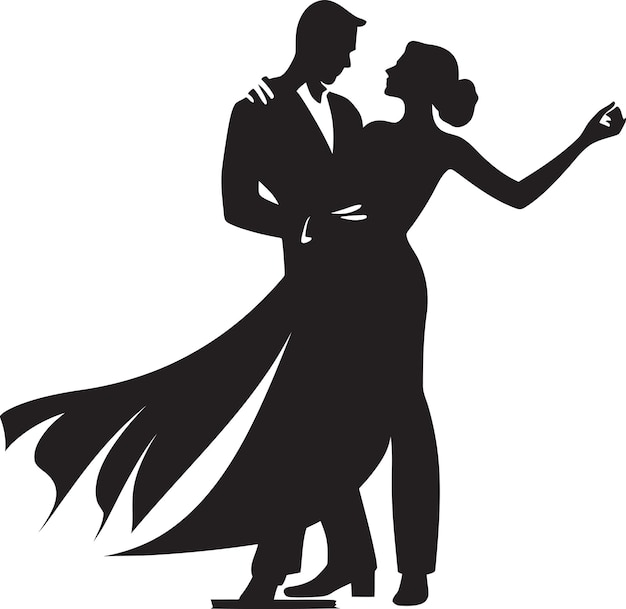 Vector enchanted elegance iconic dance symbol ballroom beauty couple logo design