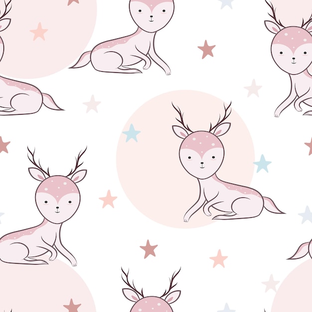 enchanted woodland seamless pattern background