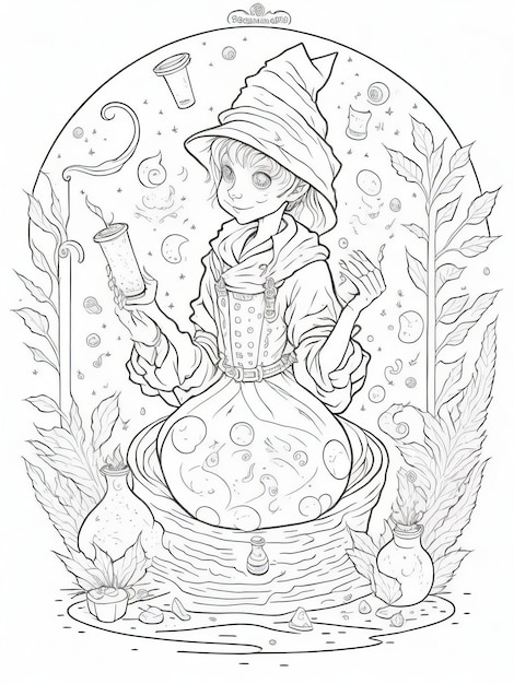 Enchanting Potions and Spells Coloring Book Spark Imagination in Kids