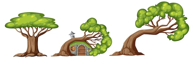 Enchanting Set of Trees en Hobbit Tree House