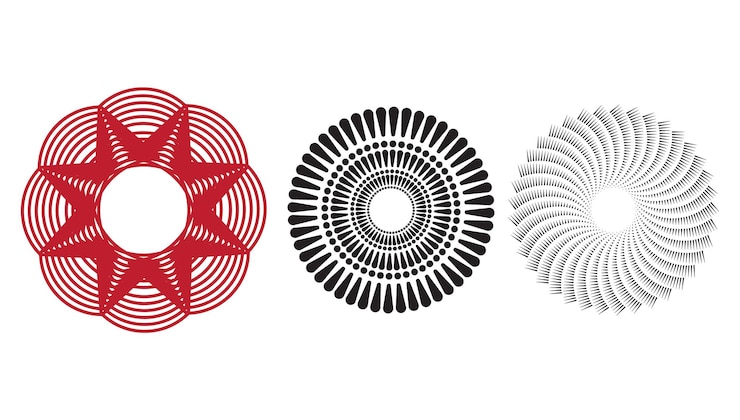 Vector enchanting white intricate floral islamic mandala circles decoration with blank horizontal vector