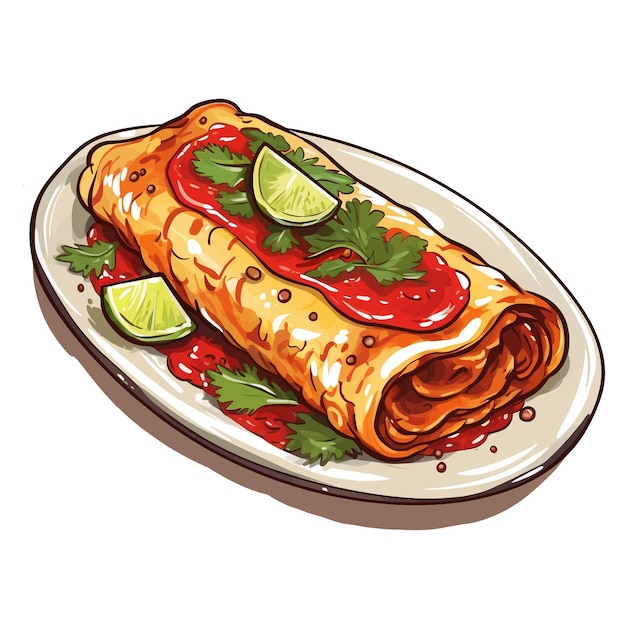 Vector enchilada vector clipart white background