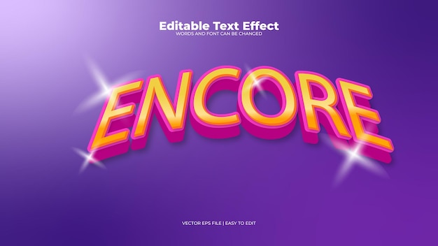 Эффект редактируемого текста Encore purple