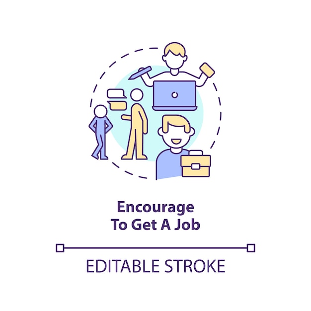 Encourage to get job concept icon