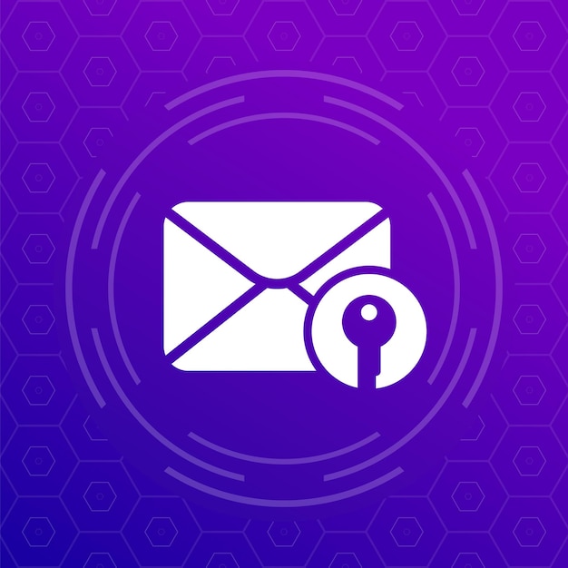 Encrypted message secured email vector icon