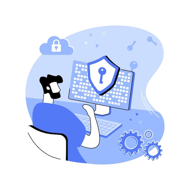 Encryptie geïsoleerde cartoon vectorillustraties