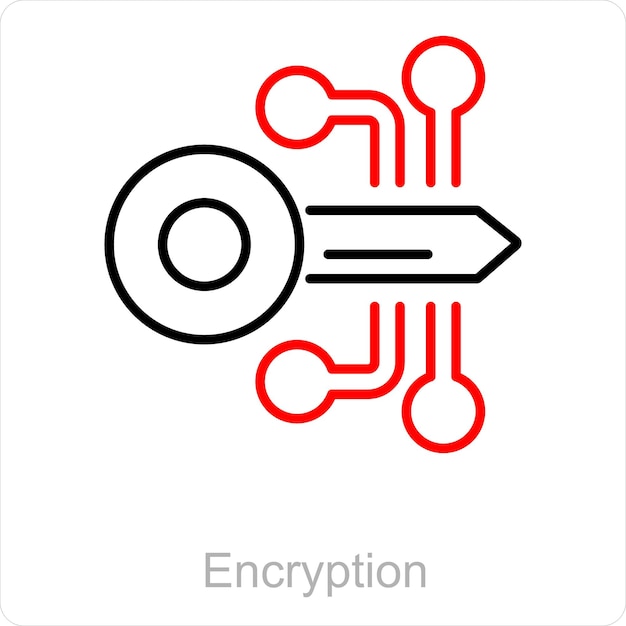 Encryption and data icon concept