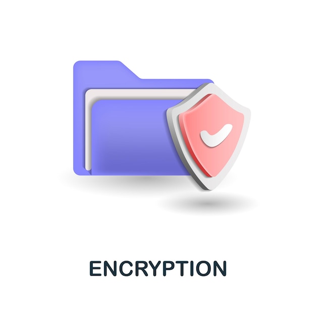 Encryption icon 3d illustration from fintech collection Creative Encryption 3d icon for web design templates infographics and more