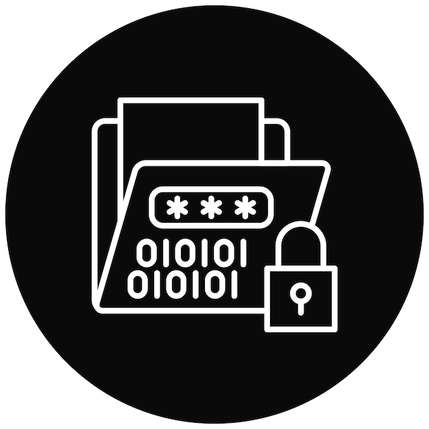 Векторное изображение значка шифрования может быть использовано для кибербезопасности