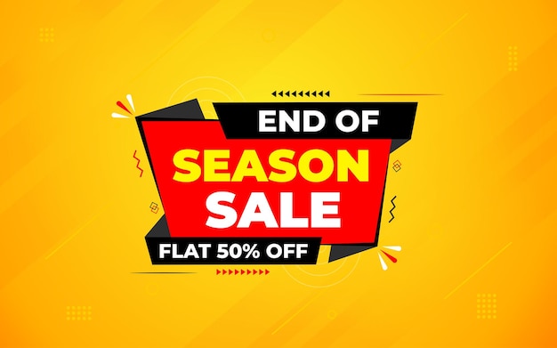 End Of Season Sale banner Seizoensaanbod prijs label ontwerp Product discount festival tag design