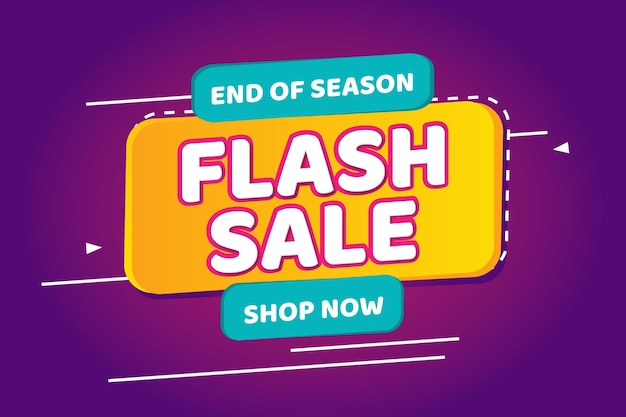 Vector end of season flash sale banner with editable text