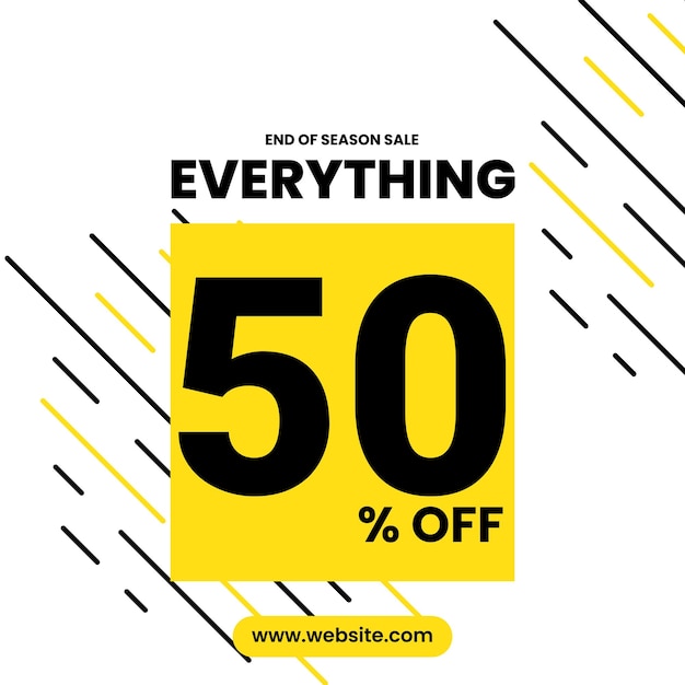 시즌 종료 할인 50% 할인 템플릿