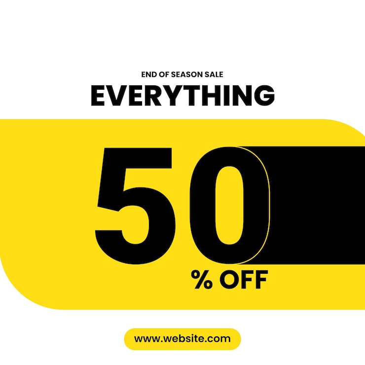 Vector end of season sale 50 percent off template