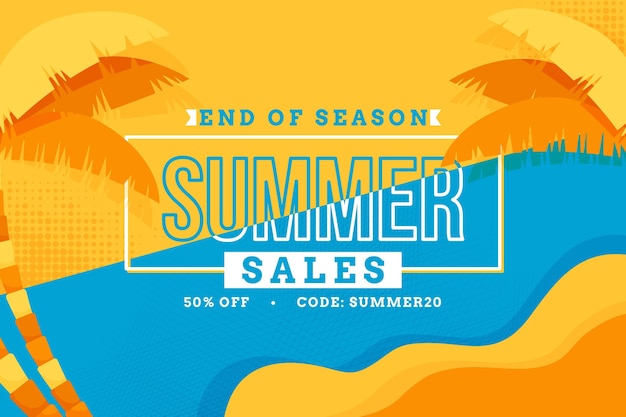 End of season summer horizontal sale banner