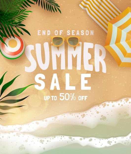 End Of Season summer sale offer banner concept