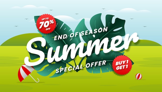 End of season summer sale special offer web banner.