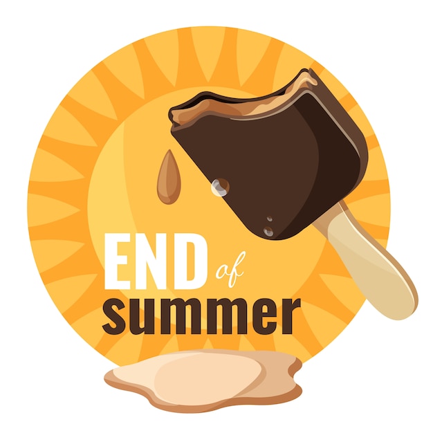 End of summer melting ice cream  