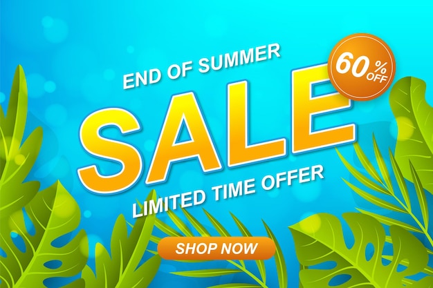 End of summer sale background in vector design