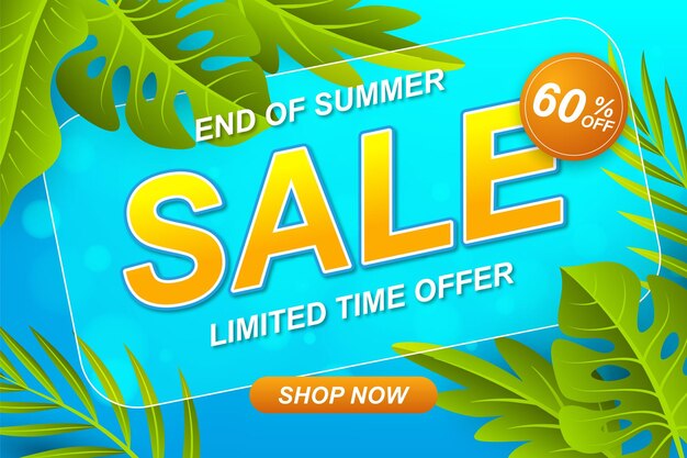 End of summer sale background in vector design